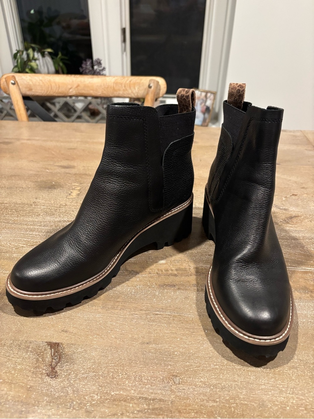 Dolce Vita Black Leather Waterproof Platform Chelsea Boots - Women's Ankle Boot